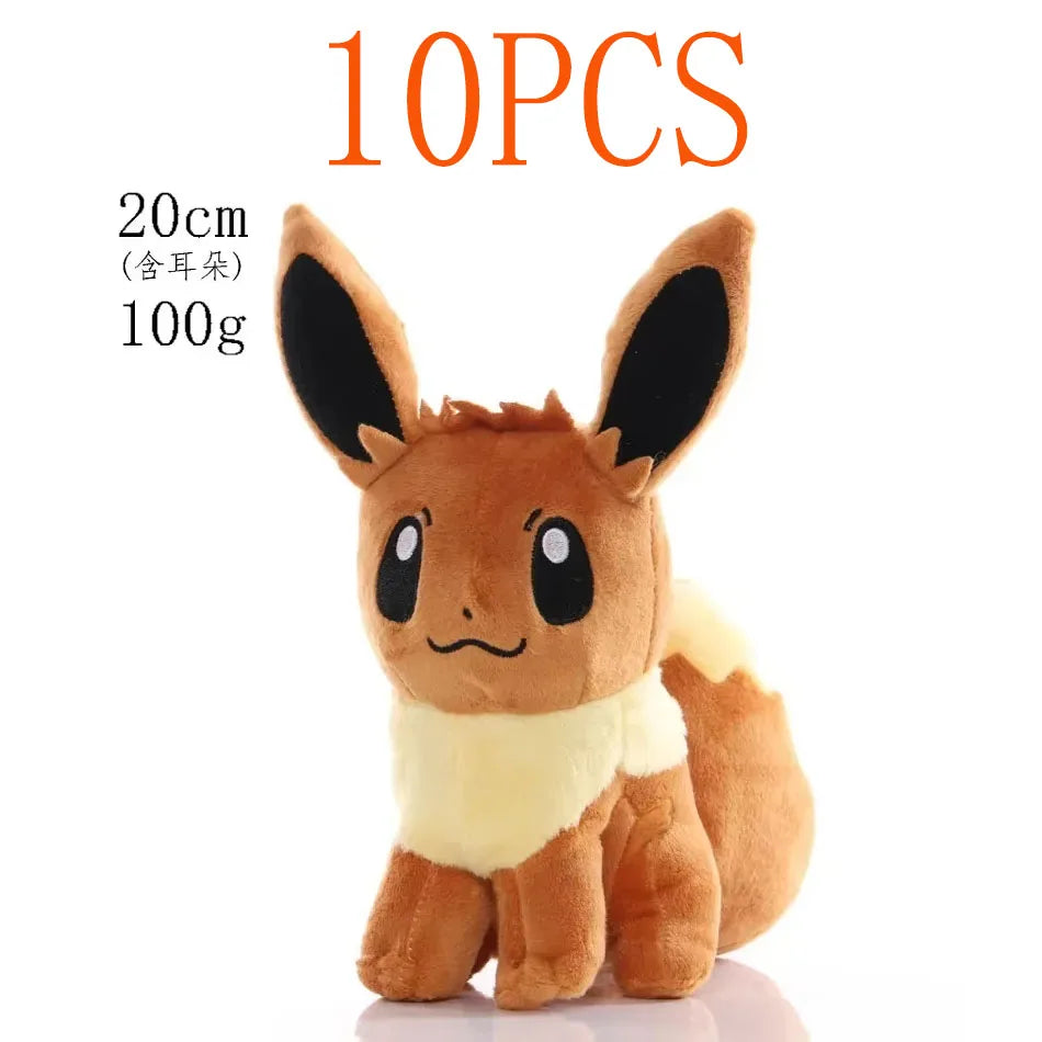 10PCS 20cm Pokemon Stuffed Plush Toy Kawaii Pikachu Anime Doll Kids Birthday Kawaii Cute Soft Children Stuffed Plush