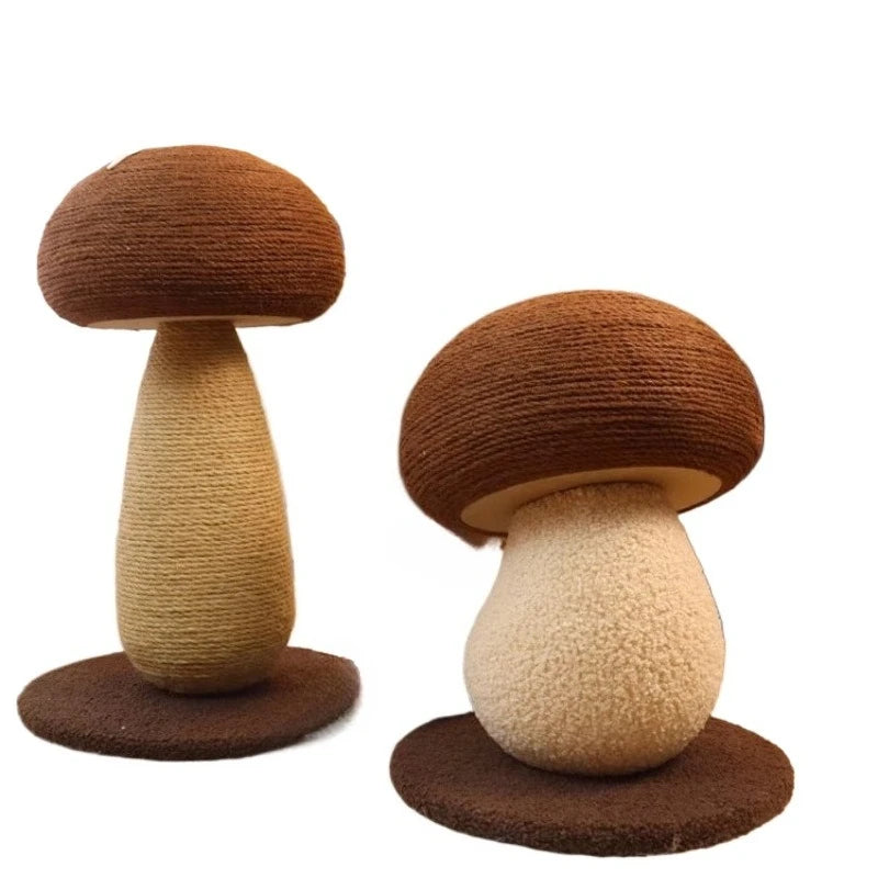 Cat scratcher rolling chassis mushroom cat tree tower Toys for pets wooden Accessories for pets red Creative ornaments modern cat toy
