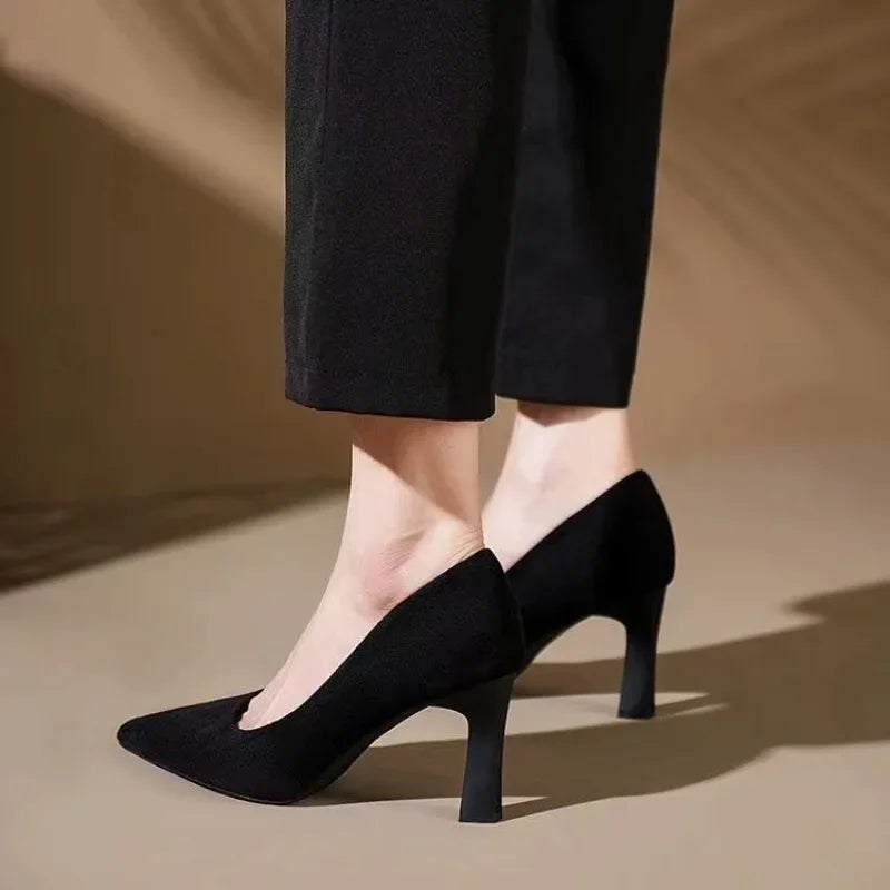 New In Black Special Head Spiral Pattern Fashion Women's Shoes Pointed Fine Heel Wedding High Heels Banquet Nightclub with pumps Shoes