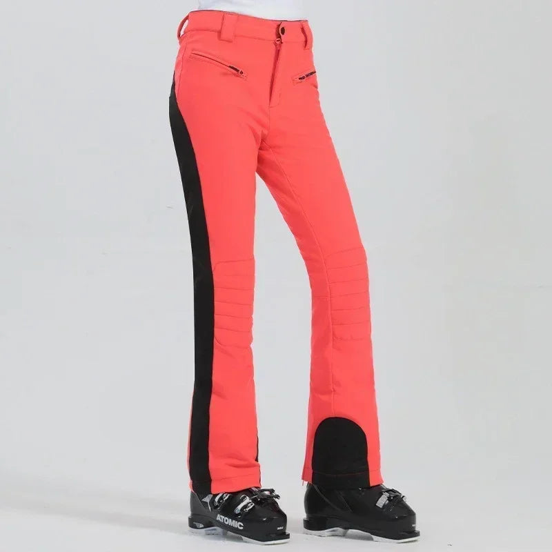 Female Slim Skiing Pants Outdoor Warm Waterproof Snow Clothes Women High Elasticity Ski Trousers Winter Alpine Sport Pant