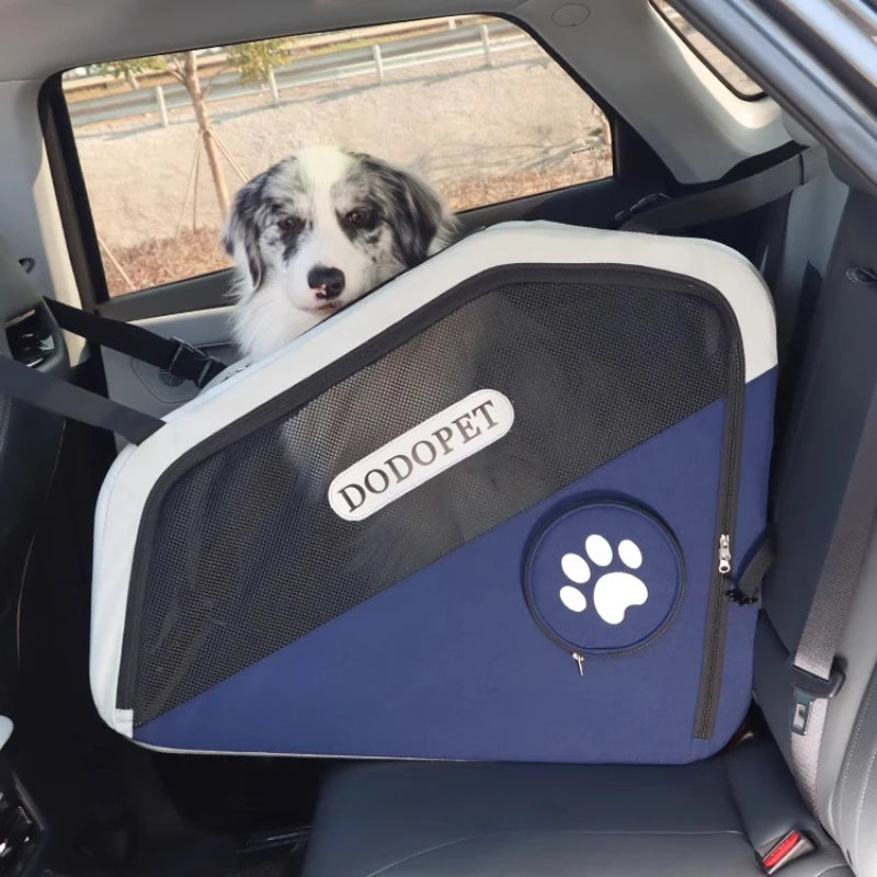 Foldable Car Pet Carrier Crash-Proof Travel Crate for Cats & Dogs Portable Backseat Kennel with Ventilation SUV Trunk Safe House cat toy dog toy