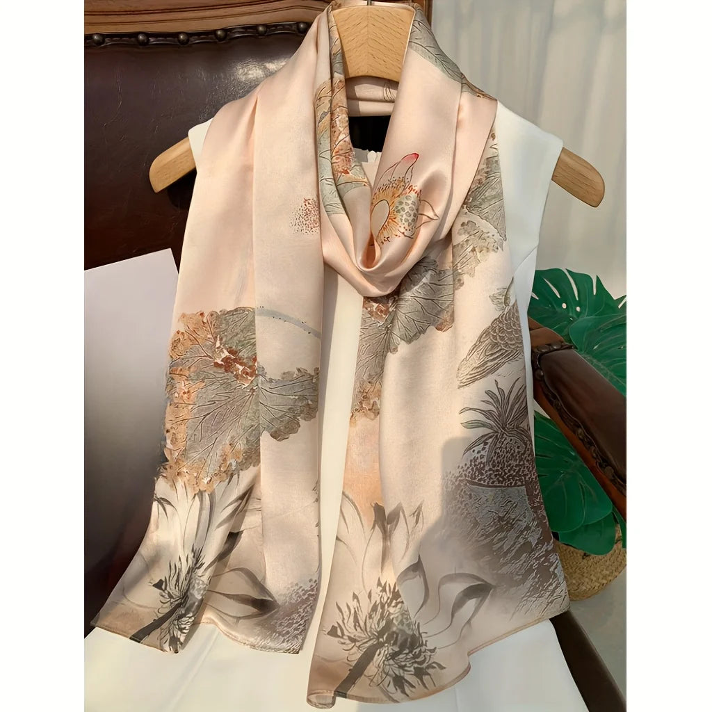 New Silk Scarf Mulberry Silkworm Shawl Women's Day Mother's Gift for Elders Mother's Day 100% Real Silk Satin Size: