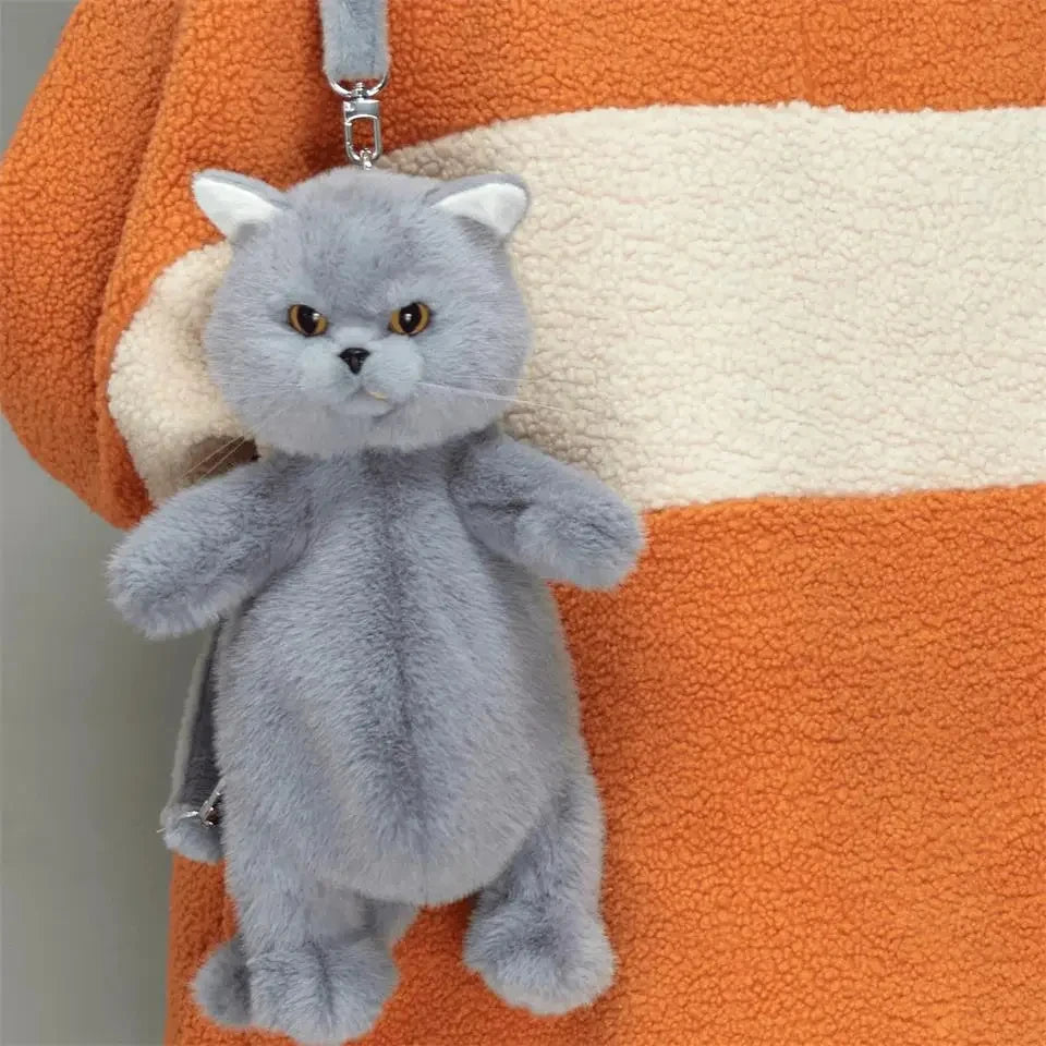 Pure Handmade Simulation Plush Cat Backpack Trendy And Cute Doll Cat Shoulder Bag For Women Exquisite Birthday Gifts For Girl CAT BAG