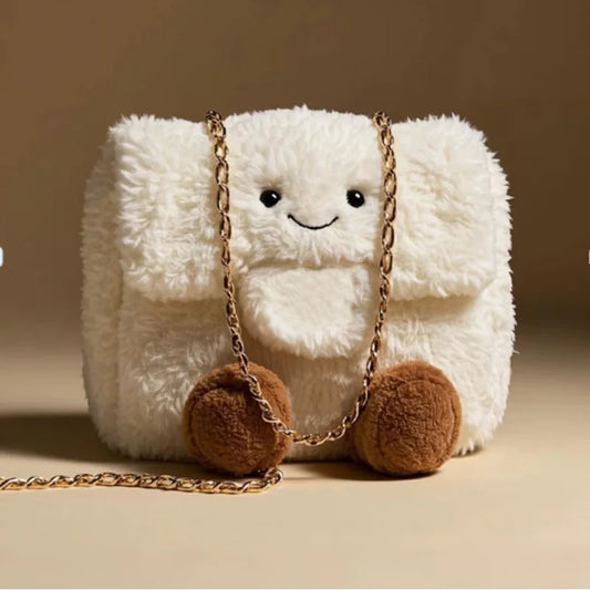 Jellycat Small Fragrant Style Ling Grid Chain Hair Bag Summer New Handbag Daifei Bag Stuffed Animal Plush Toy Girl Birthday Gift