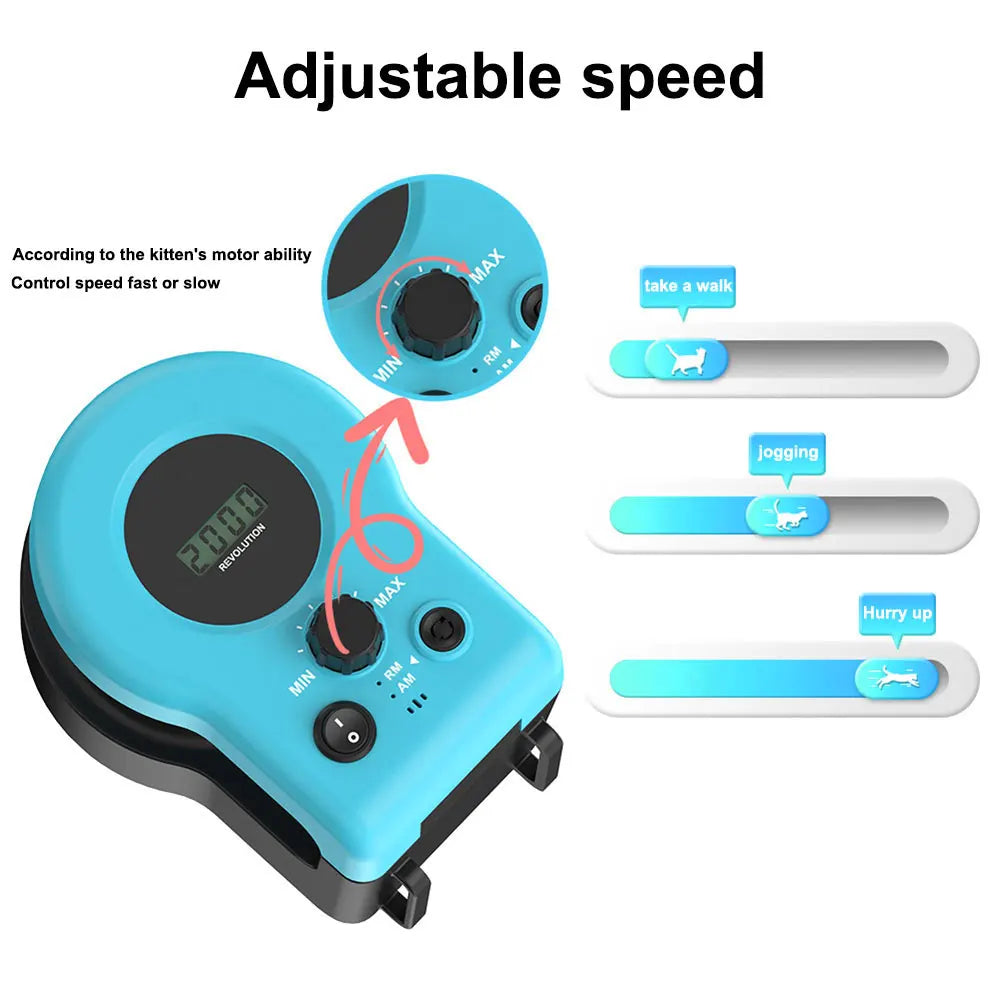 Cat Running Wheel Interactive Cat Toy,Cat Wheel Exerciser Cat Running Treadmill for Indoor Adjustable Speed Simulated Interactiv