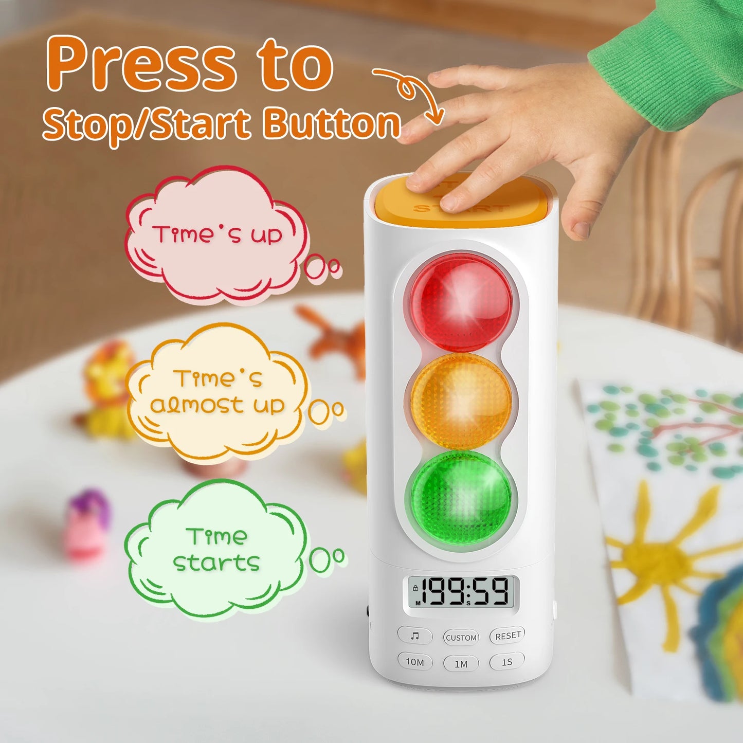 Manufacturer New Traffic Light Visual Timer Audio Digital LCD Display for Kids Classroom Home Kitchen Game Countdown Timer Visual Timer Kitchen gadgets