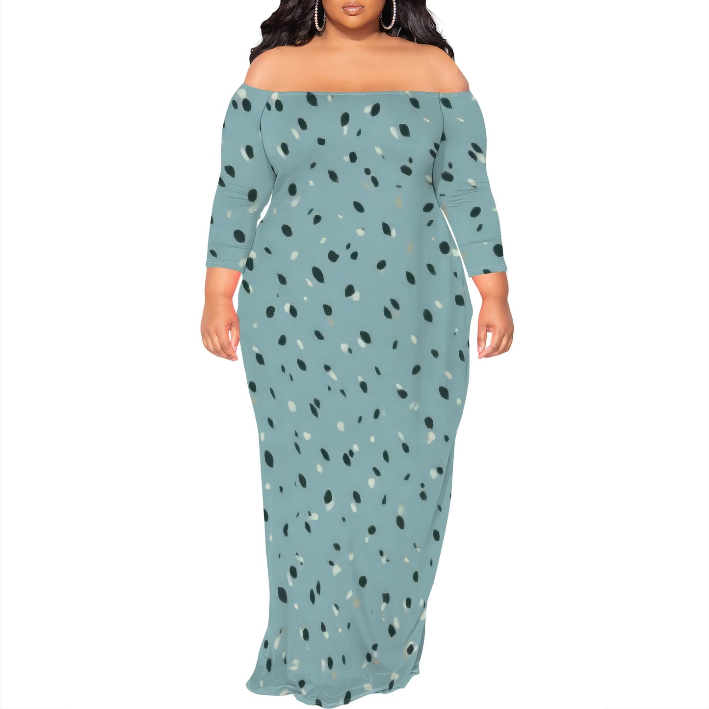 Maxi Dress for Women V Neck Casual 3/4 Sleeve Wrap Sexy Long Dresses Floral with Belt
