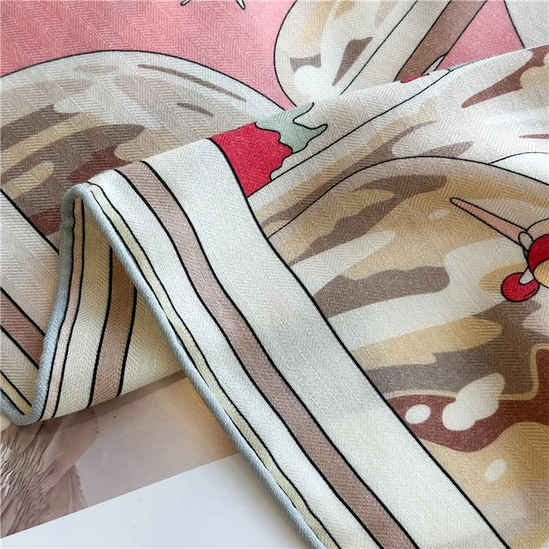 Reversible Scarf Wool Silk Scarfs Women Winter Shawls Warm Soft Pashmina Oversized Foulard Wrap Stole Christmas Gift