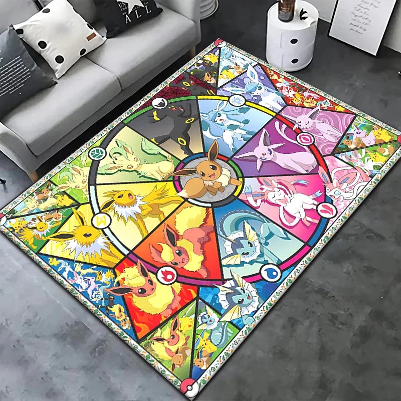 Pokemon Pikachu Cartoon Carpet Rug for Living Room Bedroom Decoration Picnic Camp Kitchen Carpet Crawling Carpet Decoration