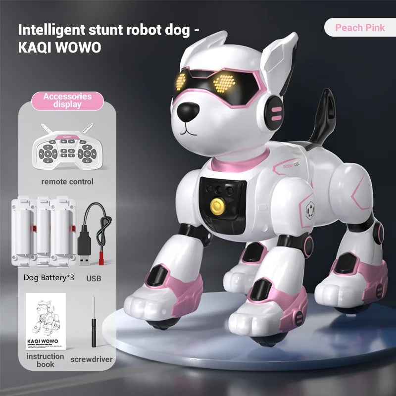 Smart Programming Stunt Dog Intelligent Remote Control Robot Dogs Toys 2.4G RC Stunt Dog Sensing Sing& Dancing RC Dog Toy Gift