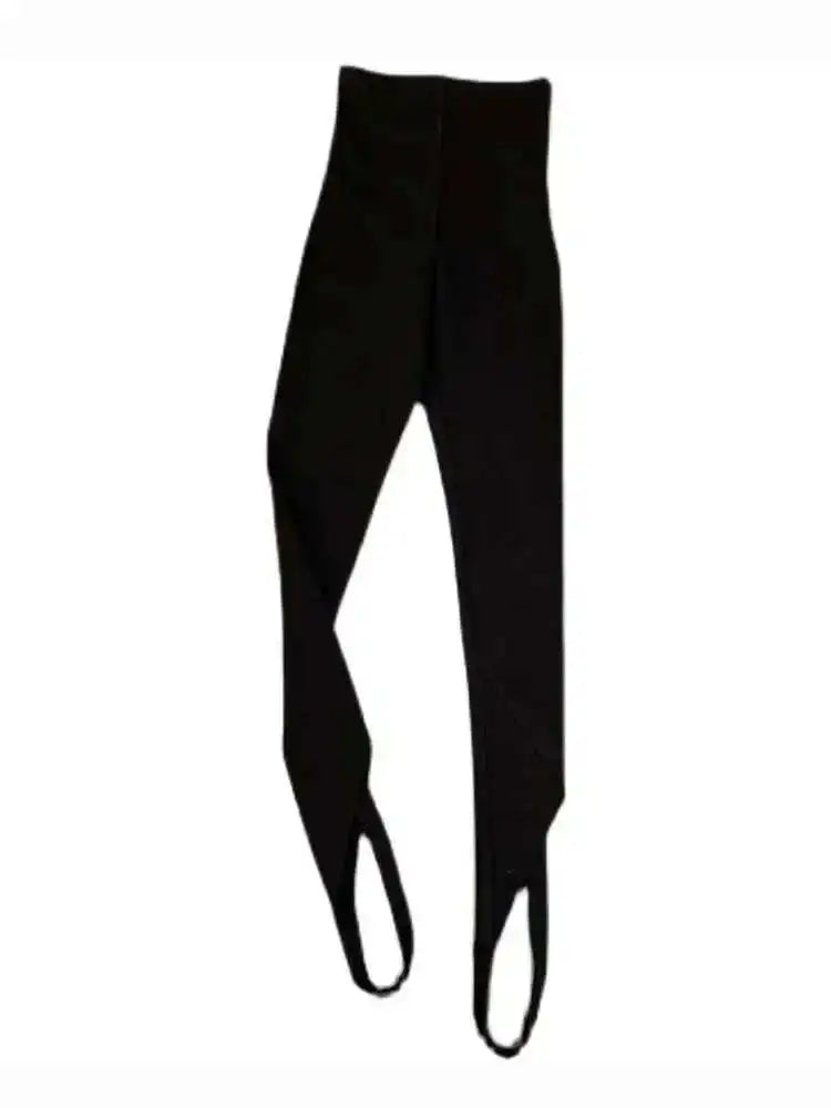 Casual High Elastic Waist Cross Patchwork Design Pencil Pants For Women Stretch Black Trousers Autumn Female pant