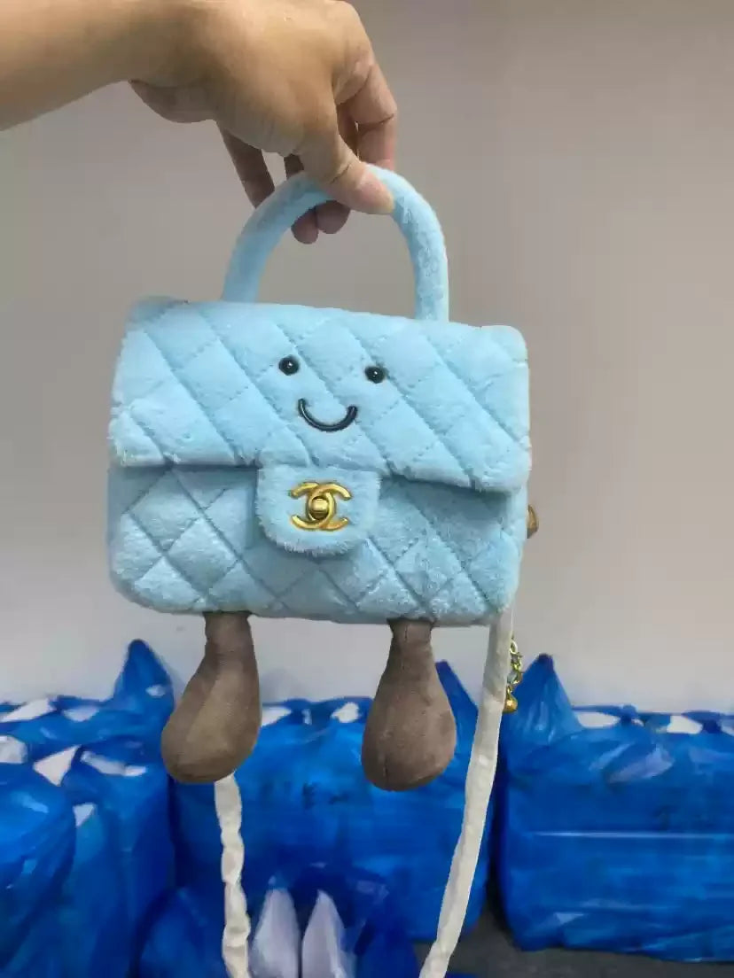 Jellycat Small Fragrant Style Ling Grid Chain Hair Bag Summer New Handbag Daifei Bag Stuffed Animal Plush Toy Girl Birthday Gift