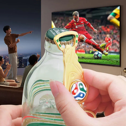 Manufacturer 2026 US-Canada-Mexico Football Cup Trophy Key Chain Bottle Opener Key Chain Pendant Football Hercules Cup Rotatable Fans Small G kitchen gadgets