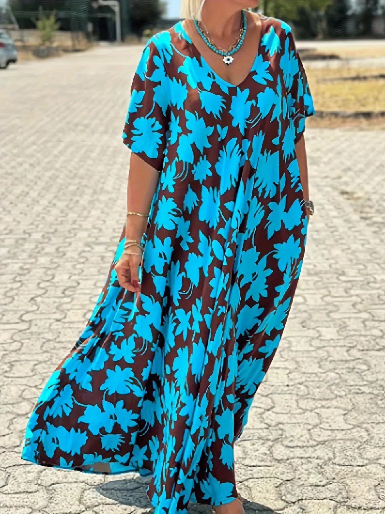Plus Size Dresses Women Loose Comfortable Leaf Print Pattern Frocks 4XL 5XL Summer Beach Travel Home Essential Casual Clothing dress