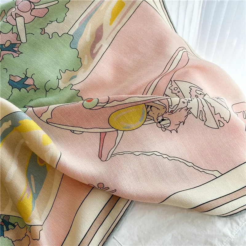 Reversible Scarf Wool Silk Scarfs Women Winter Shawls Warm Soft Pashmina Oversized Foulard Wrap Stole Christmas Gift