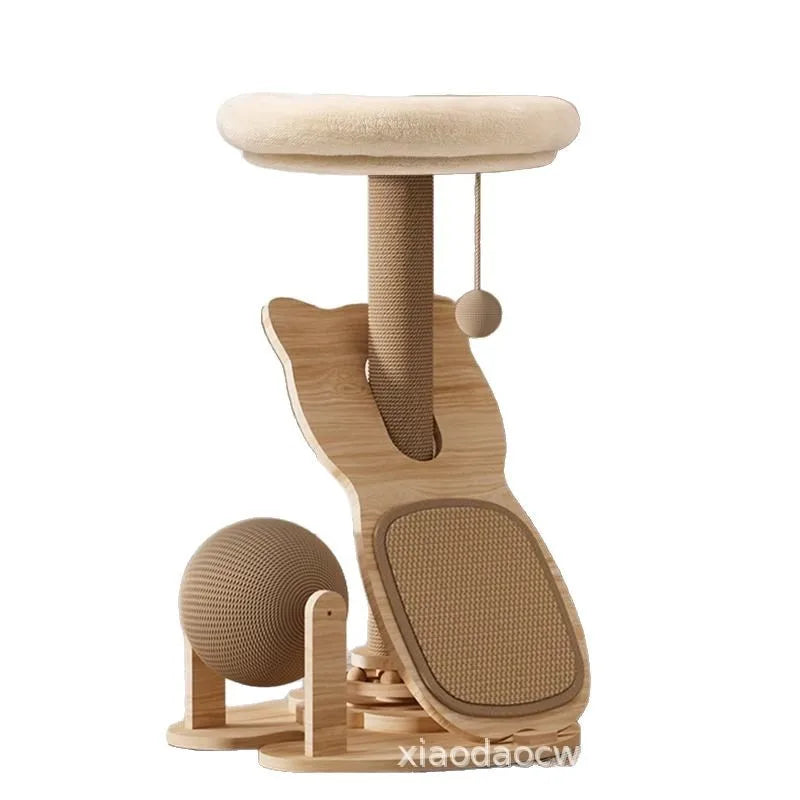 Sisal cat scratch-board, cat climbing frame, cat bed integrated, wear-resistant, small household hemp ball turntable toy cat toy