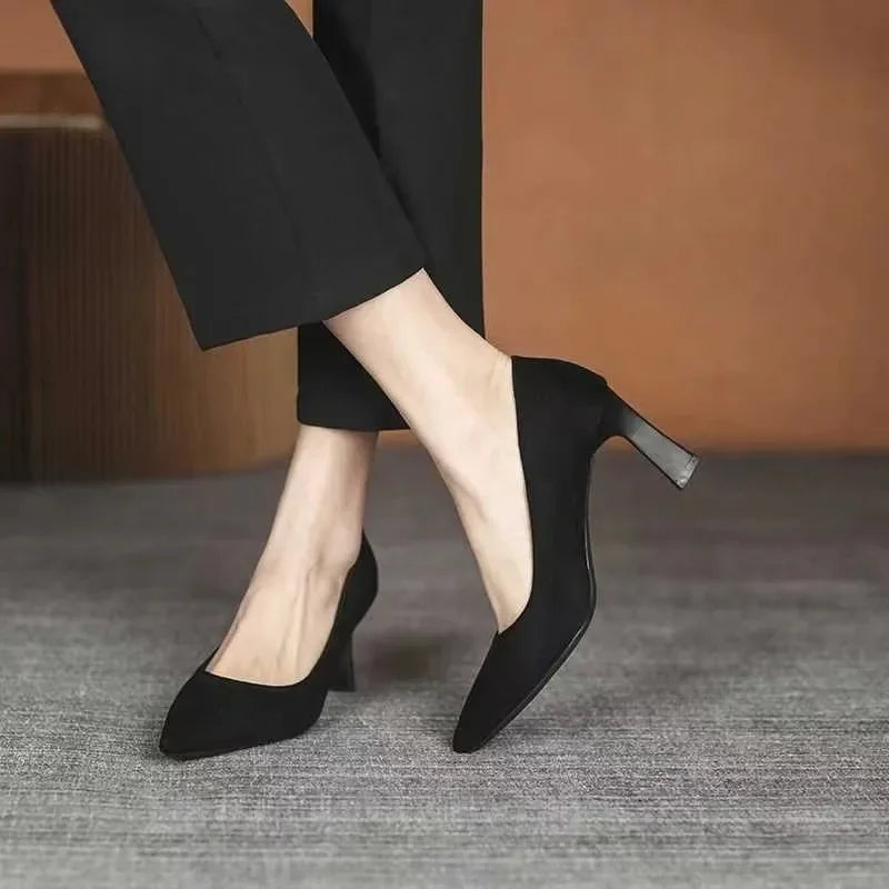 New In Black Special Head Spiral Pattern Fashion Women's Shoes Pointed Fine Heel Wedding High Heels Banquet Nightclub with pumps Shoes