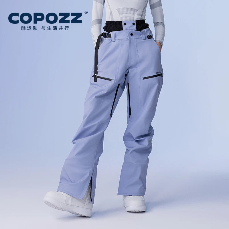 COPOZZ Winter 3L Ski Pant Men Loose Trousers Outdoor Snowboard Windproof Waterproof Snow Pant Keep Warm Women Ski Clothes