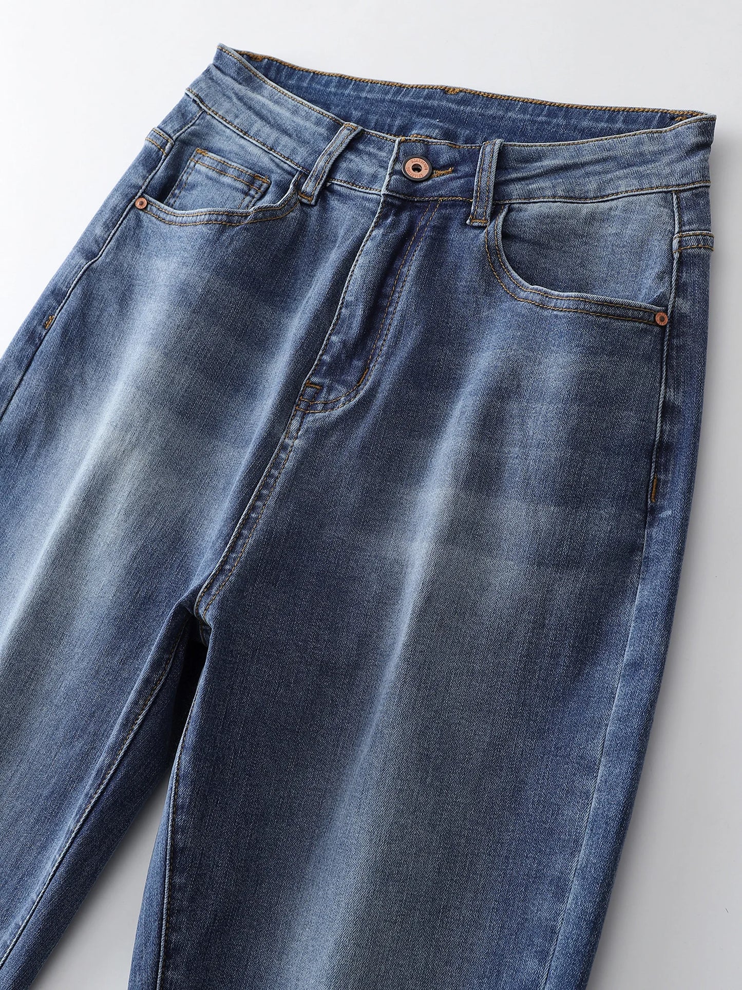 Plus Size Tapered Jeans for Women Full Length Harem Women Jeans High Waist Washing Spring and Autumn Denim Women Jeans pant