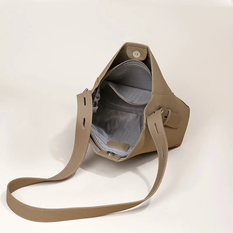 Minimalist Lady Commute Messenger Bag Women Luxury Genuine Leather Casual Shoulder Bags Female Classic Bucket Bag New Style