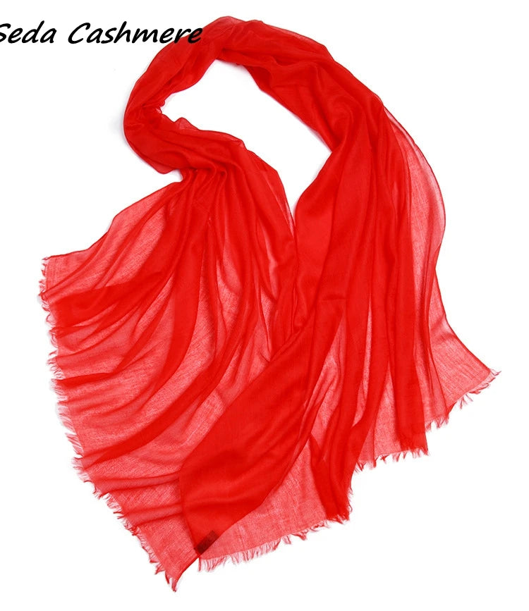 100% Cashmere Scarf Women Soft Warm Solid color, large shawl Lady Summer Spring Autumn Winter Elegant Inner Mongolia
