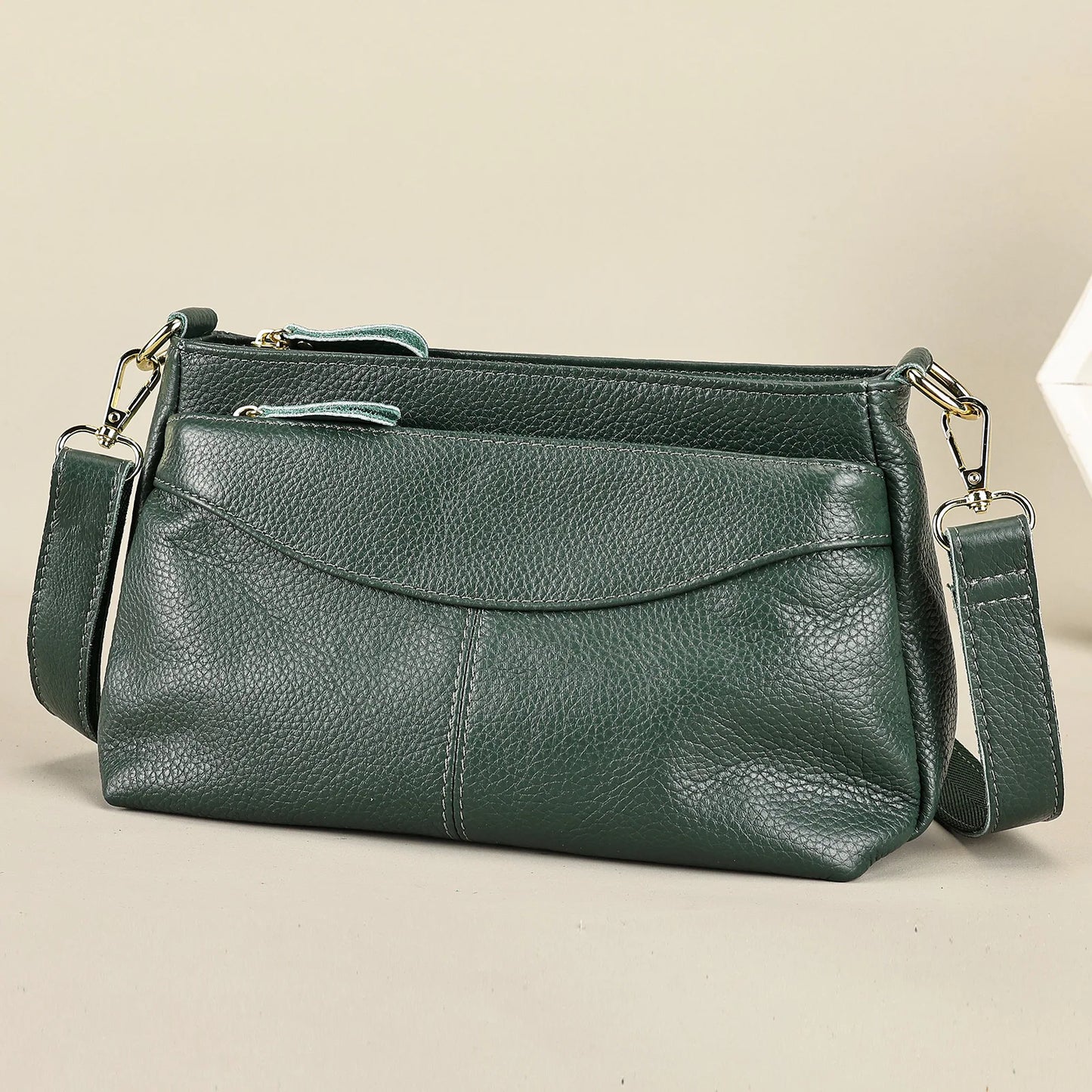 Genuine Leather Women's Bag Luxury High Quality Women Crossbody Bag Trendy Designer Cowhide Female Shoulder Bags 7651