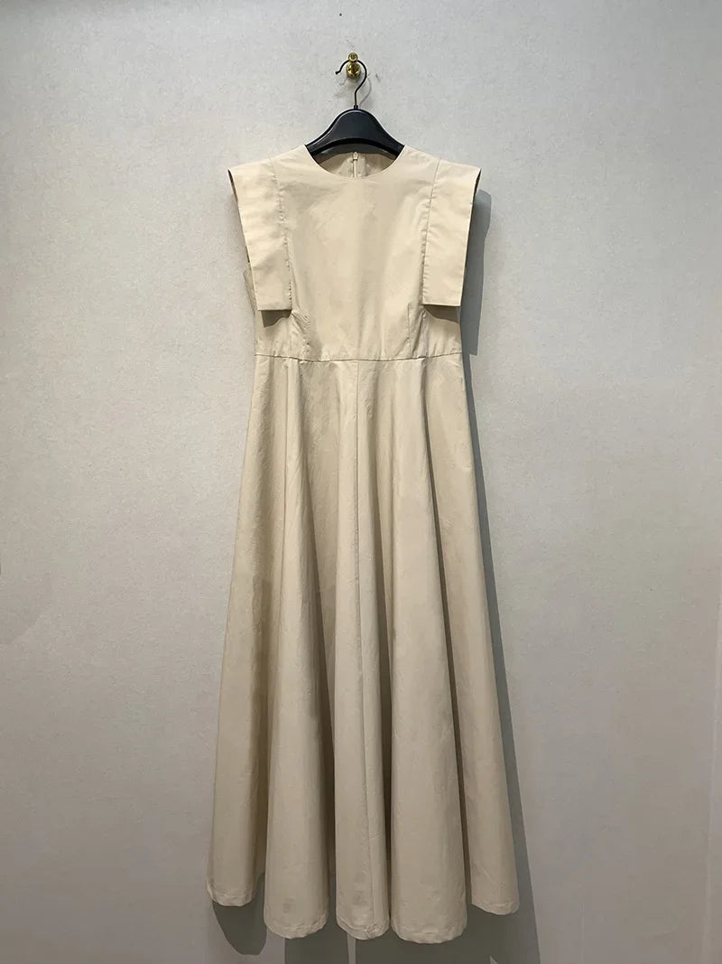 Neploe Simple Solid Color Sleeveless Robe Femme Japanese Fashion Commuter Dresses Loose Breathable Comfortable Long Vestidos