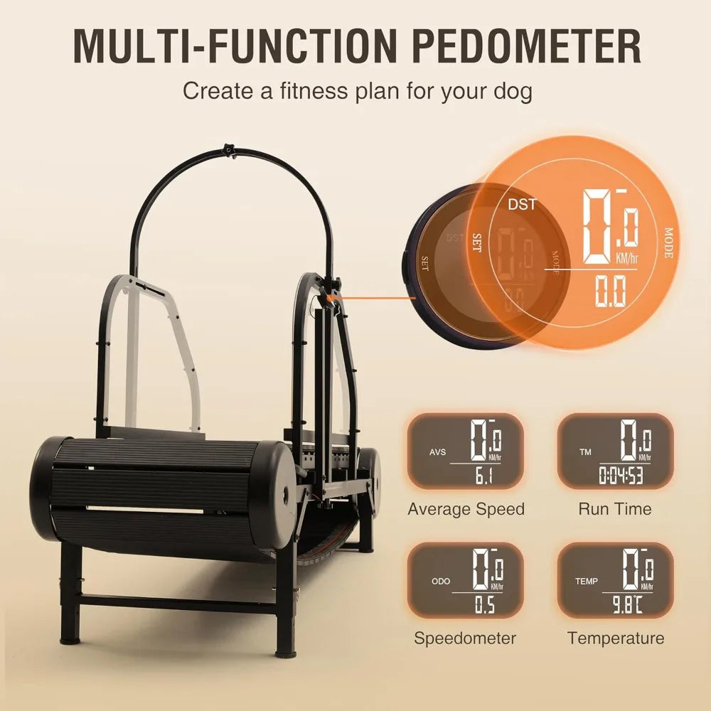 Dog Treadmill for Medium Dogs,Large Dogs,Adjustable Ramp Canine Running Slatmill Machine with Pedometer for Exercise & Healthy
