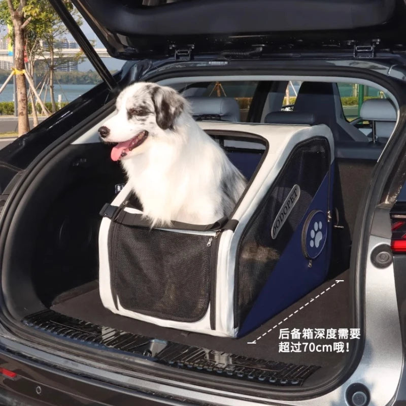 Foldable Car Pet Carrier Crash-Proof Travel Crate for Cats & Dogs Portable Backseat Kennel with Ventilation SUV Trunk Safe House cat toy dog toy