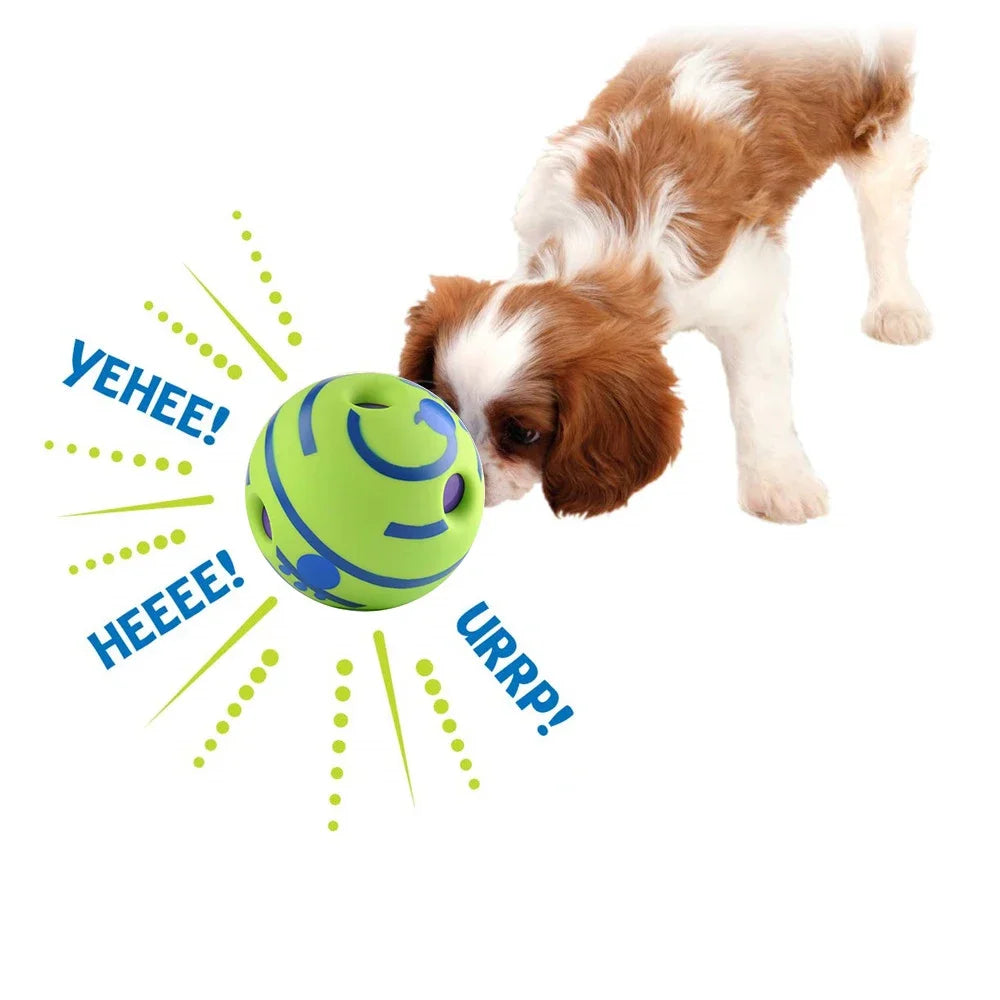 14CM Ball Interactive Dog Toy Fun Giggle Sounds Ball Puppy Chew Toy Wobble Wag Giggle Ball Dog Play Ball Training Sport Pet Toys