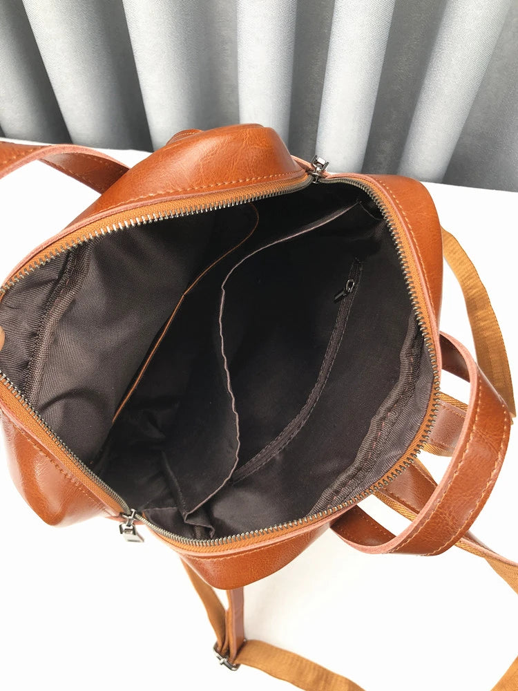 Women High Quality Cow Leather Backpack Preppy Style Teenager Girls Schoolbag Vintage Laptop Packing Satchel Unisex Shoulder Bag