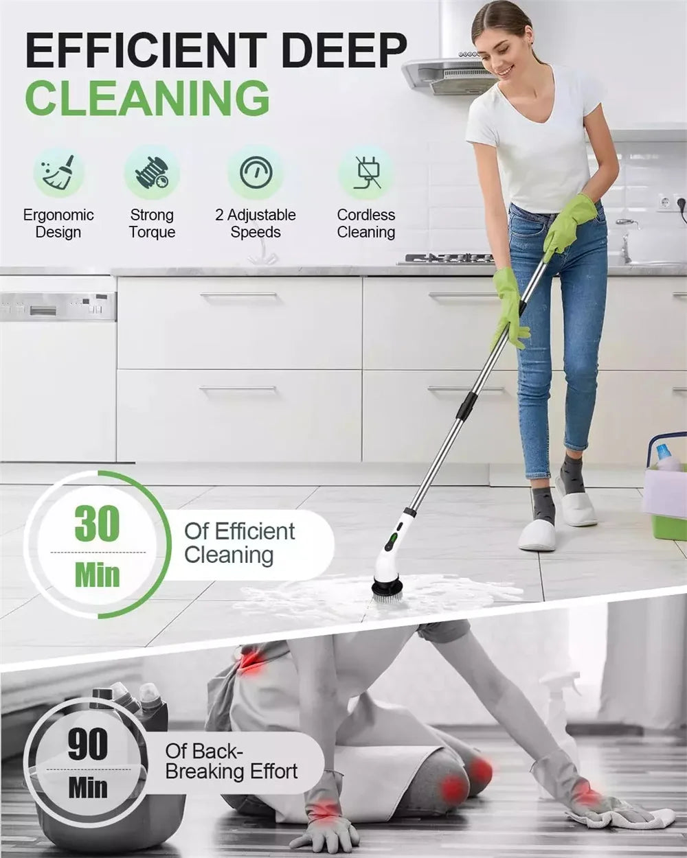 Manufacturer Electric Cleaning Brush 9 in 1 2000 mAh Cleaning Tool for Living Room Bathroom Kitchen Handheld Cleaning Brush Electric Scrubber kitchen gadgets