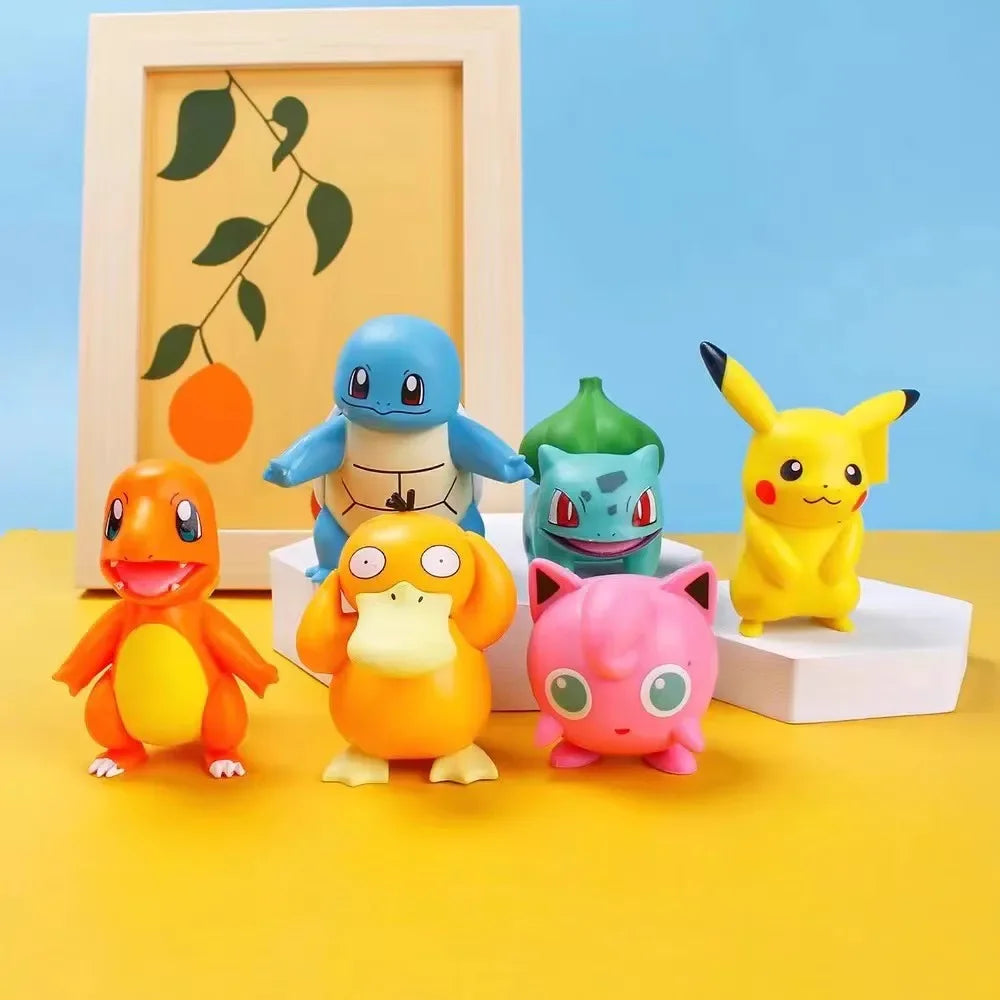 13Pcs/set Pokemon Cake Anime Figure Pikachu Party Happy Birthday Pokemon Cake Decoration Supplies Ornaments Boy Kids Gift