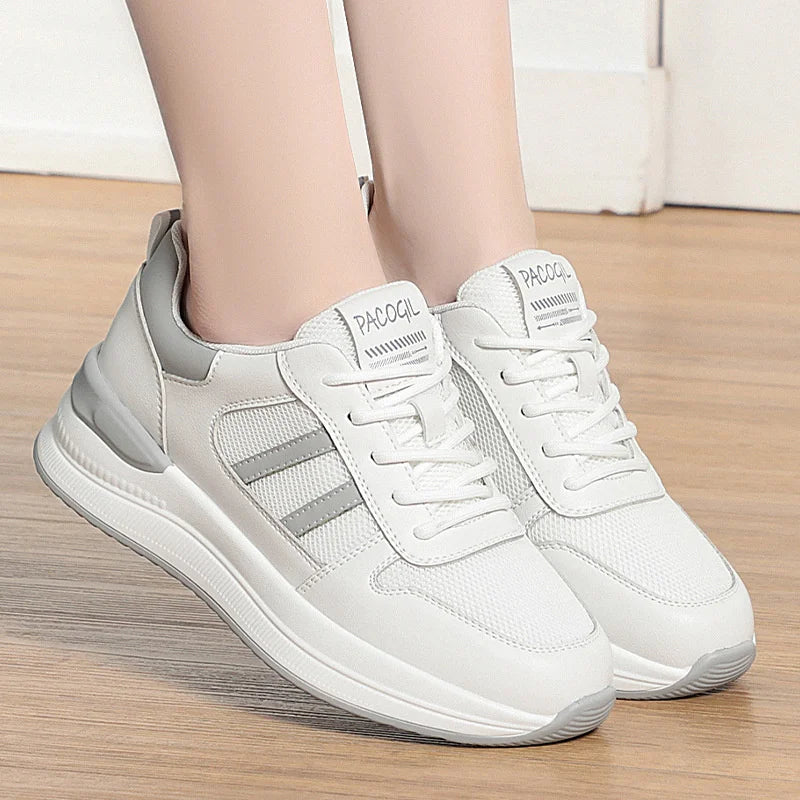 Manufacturer Small White Shoes For Women's Spring New Fashionable And Versatile Breathable Mesh Casual Board Shoes Lightweight Sports Shoes Sneakers