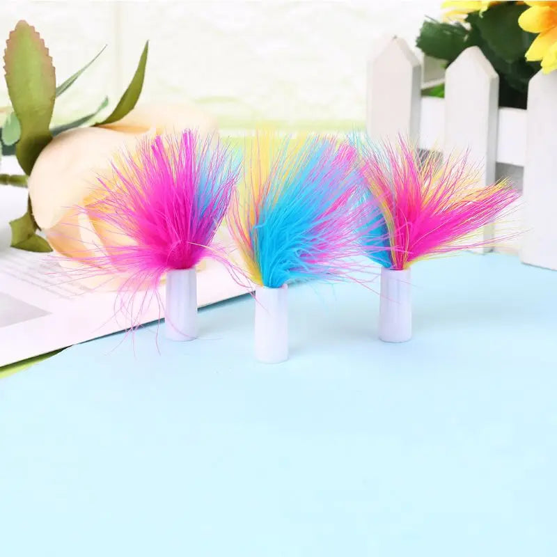 367A 3Pcs/Pack for Cat Feather Toy Replacements Electric Flutter Rotating Feather Refills for Cat Teaser Toy Replacements Fea