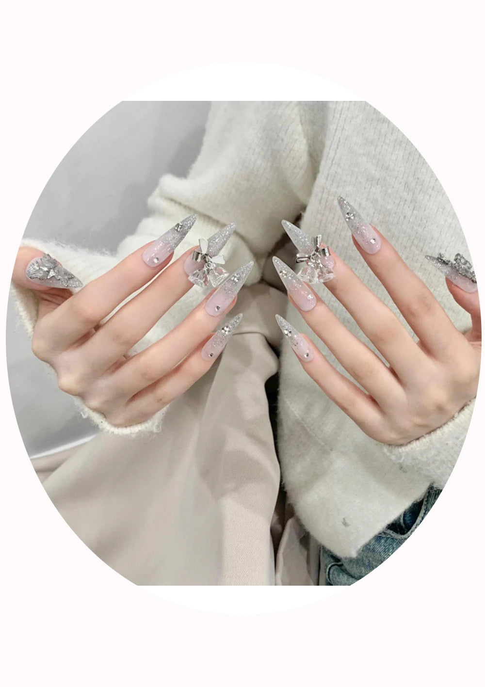 5sets 10Pcs/set Handmade 3D Butterfly Coffin Fake Nails Art Long Detachable Wearing Press on Nails False Nail Bulk Wholesale OEM