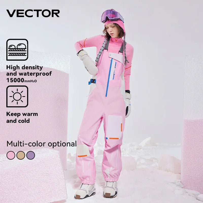 VECTOR Men and Women 3L Ski Pant Windproof and Waterproof Solona Fabric Outdoor Skiing Other Autumn Winter Outdoor Activitie