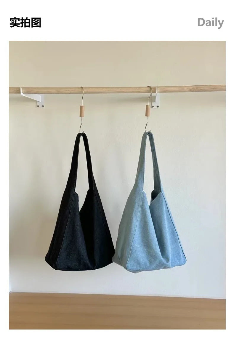 Women's bag canvas bag large capacity lazy shoulder bag commuting underarm tote ladies bag