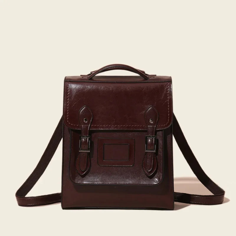 Genuine Leather Women's Backpack Vintage Cowhide Preppy Style Girls School Bag Large Capacity Women Shoulder Bag