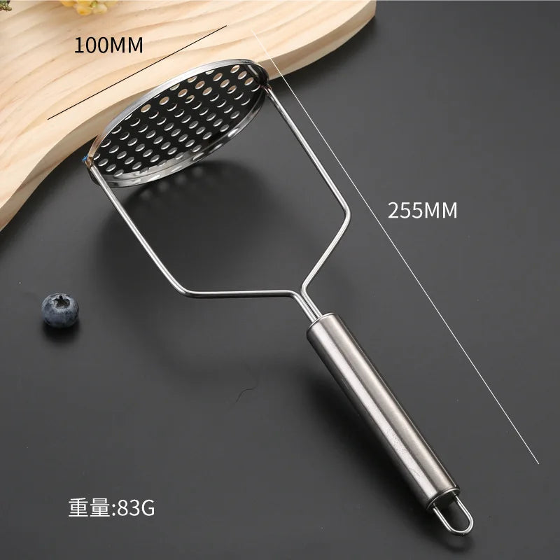Manufacturer Stainless Steel Potato Masher Manual Fruit Vegetable Pressure Mud Machine Kitchen Children Food Crusher Complementary Gadget kitchen gadgets