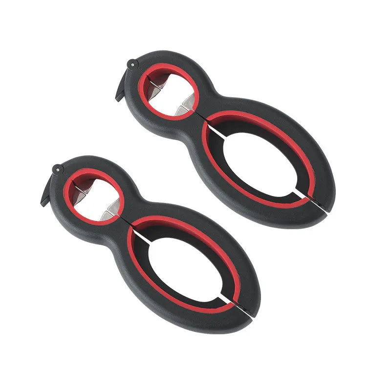 Manufacturer 6 In 1 Bottle Opener Multifunctional Screw Cap Jar Can Openers Lid Grip Opener Home Camping Safety Can Opener Kitchen Gadgets kitchen gadgets