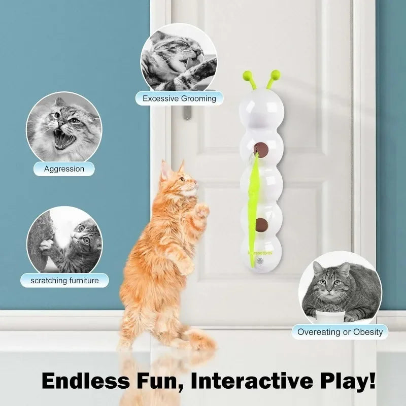 Smart Cat Toy Auto Emerging Tailed Worm Motion Activated Interactive Teaser Game with 3 Play Modes for All Age Cats Cat toy