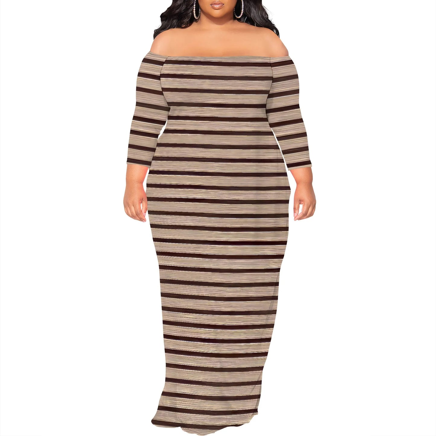 Maxi Dress for Women V Neck Casual 3/4 Sleeve Wrap Sexy Long Dresses Floral with Belt