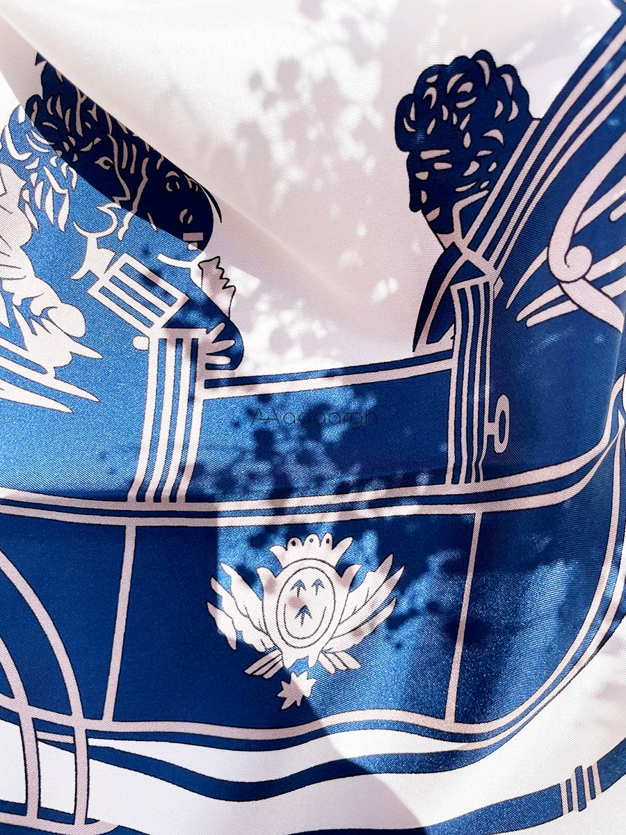 carriage Luxury Designer Oversized Scarf Handrolled Edge Shawls Bandanas Tops Accessories Belt Hair Neck Scarves Foulard