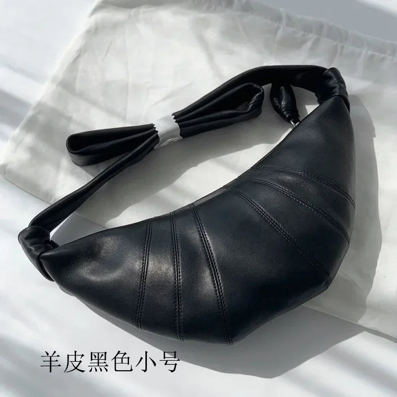Designer New Lambskin Croissant Brand Luxury Croissant Bag Fashionable Versatile Shoulder Crossbody Bag