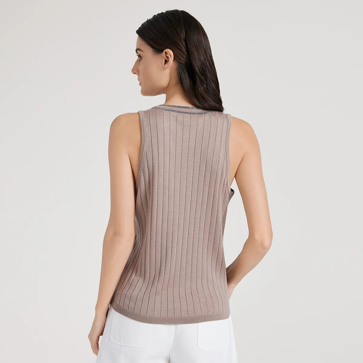 Sleeveless Thin Ladies Jumper Women's Woolen Tops 30% Silk 70% Merino Wool Clothes Knitted Vest Sweater For Women