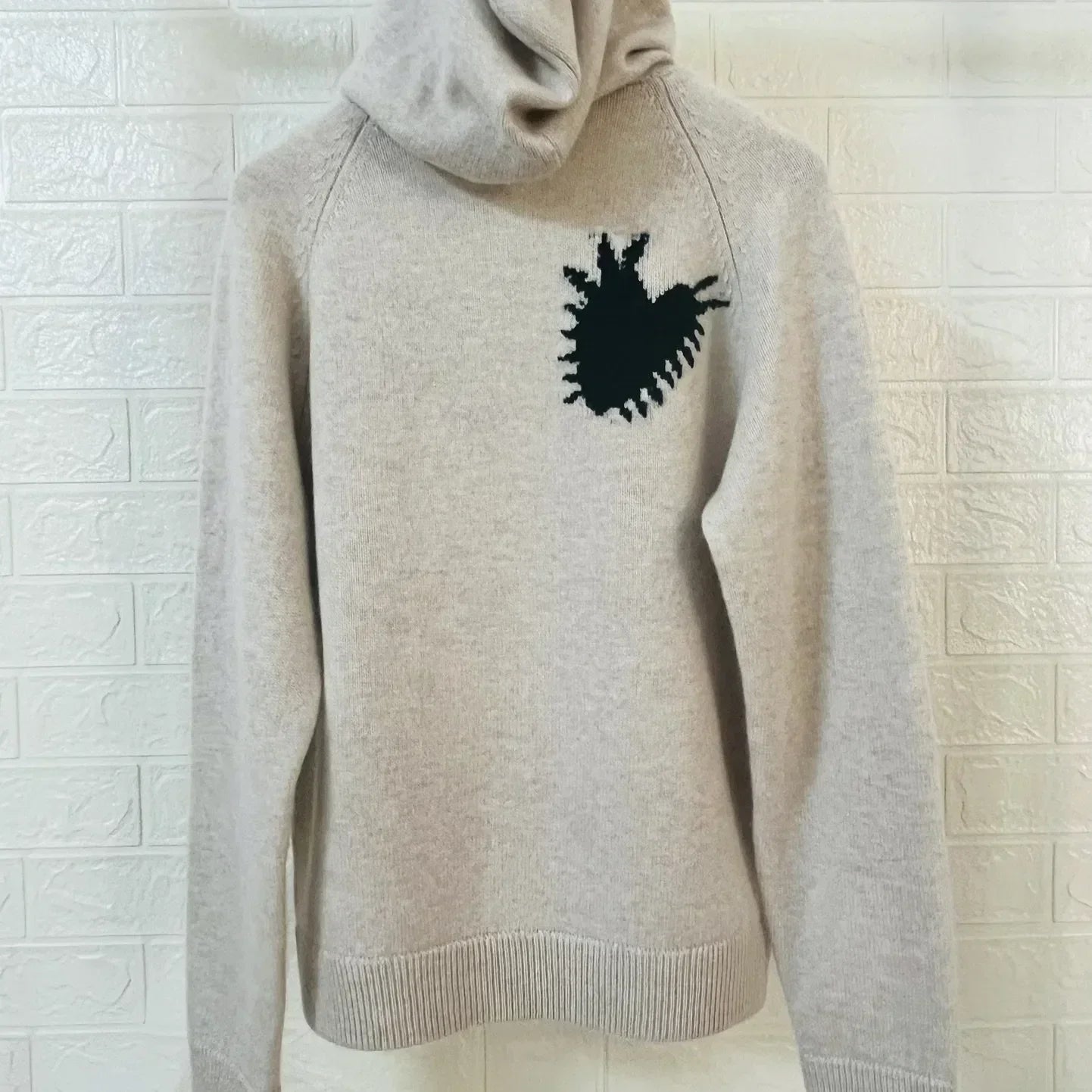 Women Hooded Sweater Heart-Shaped Letter Jacquard 100% Cashmere 3 Colors Casual Autumn Winter Lady Jumper