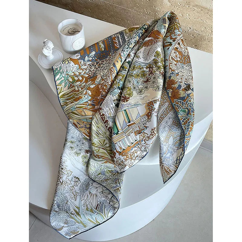100% Twill Silk Scarf Neckerchief Necktie 90*90CM