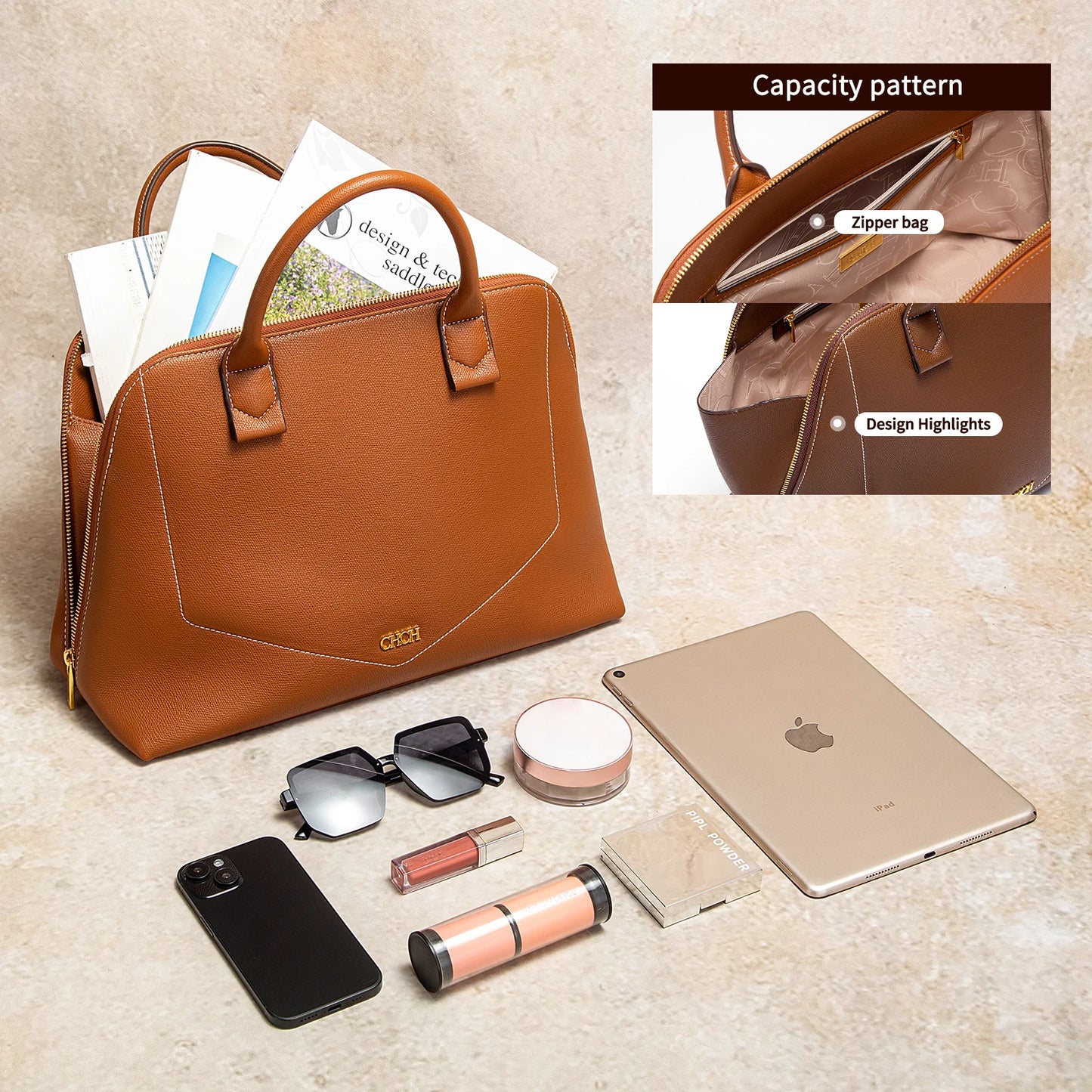 Women's Shoulder Bag New High Quality Business Bag Large Capacity Handbag Wine Red