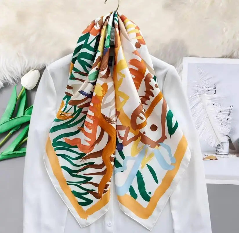 90 Silk Scarf Shawl Womens 100% Silk Head Scarves Hijab for Hair Wrapping